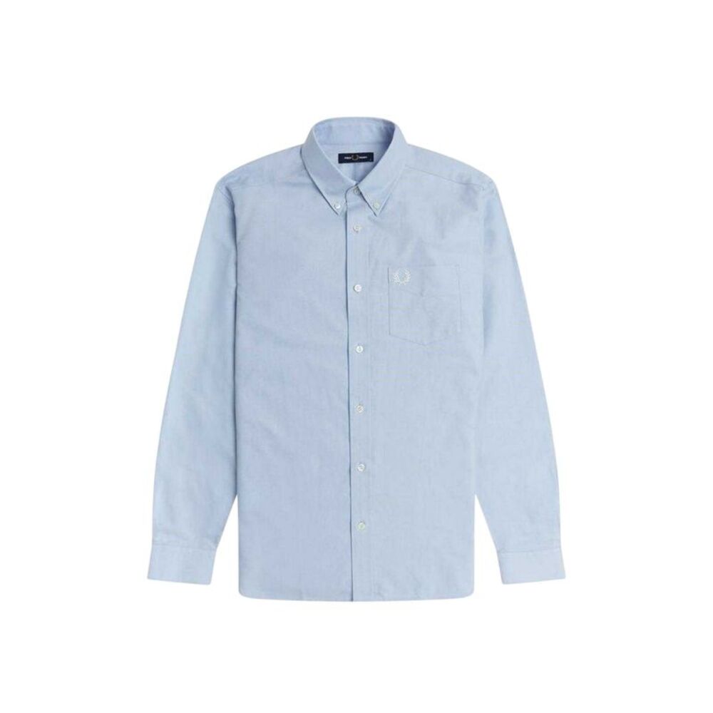 Fred Perry Mens Embroidered Logo Shirt / Light Smoke Blue